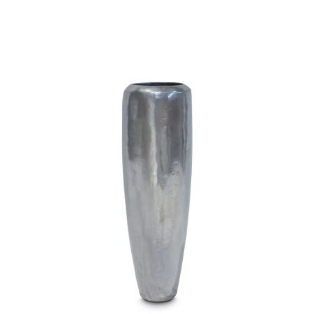 Decorative planter with shiny surface Silver 31x100cm