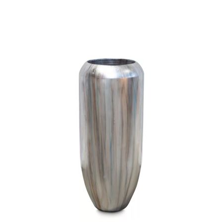 Decorative planter with oxidized surface Silver 42x100cm