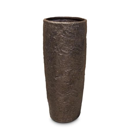 Decorative planter with stone look surface Bronze 43x100cm