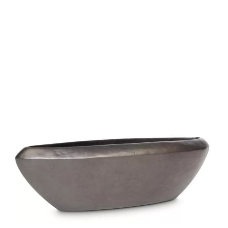 Decorative table oval pot wih matt finish Anthracite 100x30cm