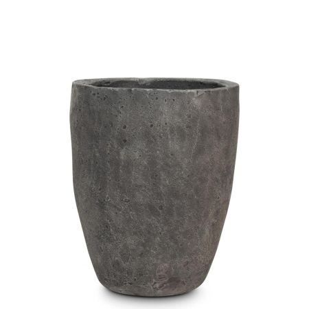 Decorative planter with embossed surface Grey 44x53cm