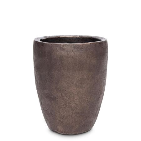 Decorative planter with embossed surface Bronze 44x53cm
