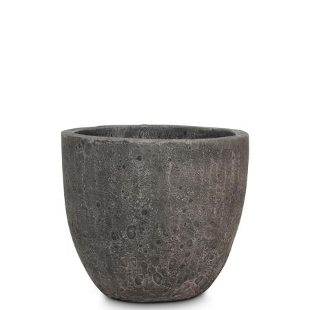 Decorative pot with embossed surface Grey 46x40cm 