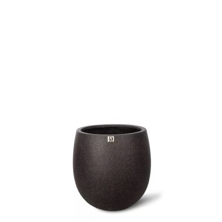 Decorative pot with granite look surface Brown 27x30cm