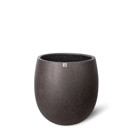 Decorative pot with granite look surface Brown 37x43cm