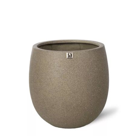 Decorative pot with granite look surface Olive-Grey 49x55cm