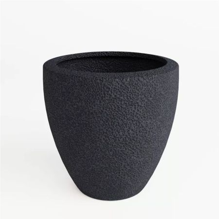 Decorative pot withe embossed surface Anthracite 67x67cm
