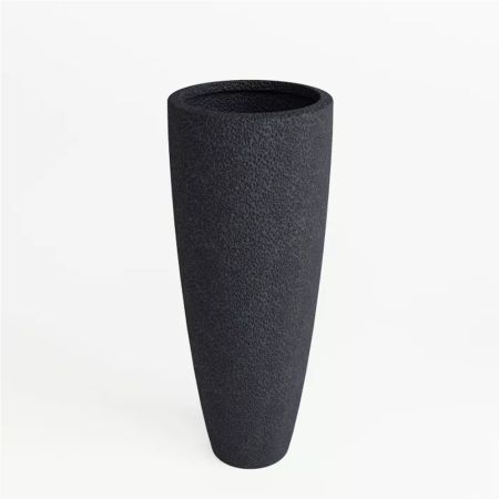 Decorative planter with embossed surface Anthracite 37x90cm