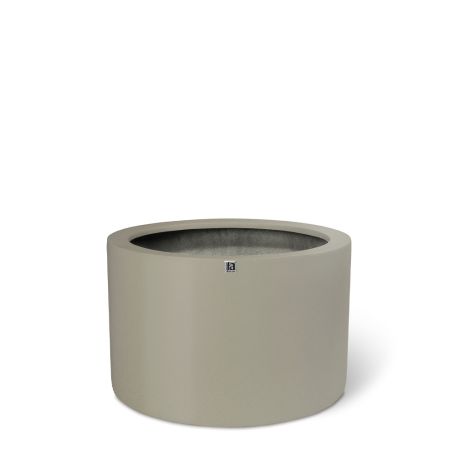 Decorative cylinder pot with stone look surface Olive-Grey 48x30cm