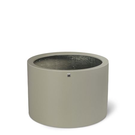 Decorative cylinder pot with stone look surface Olive-Grey 60x40cm
