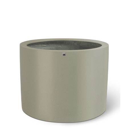 XL Decorative cylinder pot with stone look surface Olive-Grey 80x60cm