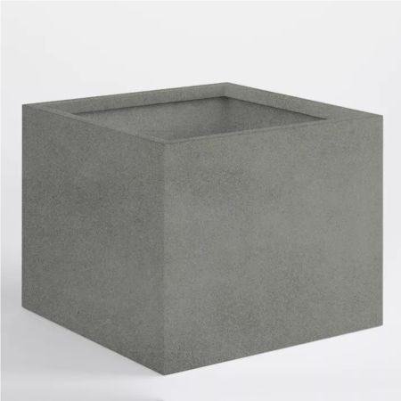 XL Decorative square pot with concrete look surface Grey 100x100x80cm