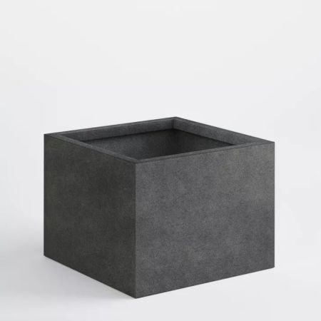 XL Decorative square pot with concrete look surface Anthracite 80x80x60cm