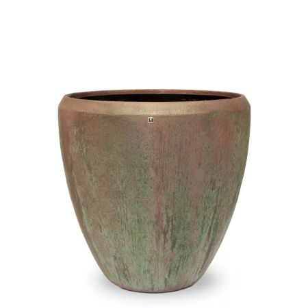 Decorative pot with oxidized surface Bronze 80x80cm
