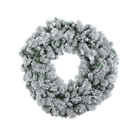 Χριστουγεννιάτικο στεφάνι χιονισμένο PVC 120cm