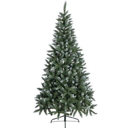 Decorative artificial Alpine Snowy Christmas tree with pine cones PVC 270cm