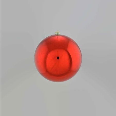 Διακοσμητική χριστουγεννιάτικη μπάλα Κόκκινη γυαλιστερή 12cm