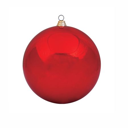 XL Διακοσμητική χριστουγεννιάτικη πλαστική μπάλα Κόκκινη γυαλιστερή 25cm