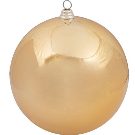 XL Διακοσμητική χριστουγεννιάτικη πλαστική μπάλα Χρυσή γυαλιστερή 50cm