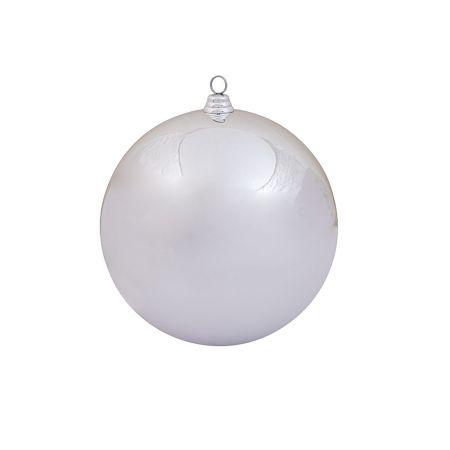 XL Διακοσμητική χριστουγεννιάτικη πλαστική μπάλα Ασημί γυαλιστερή 15cm