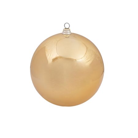 XL Διακοσμητική χριστουγεννιάτικη πλαστική μπάλα Χρυσή γυαλιστερή 15cm