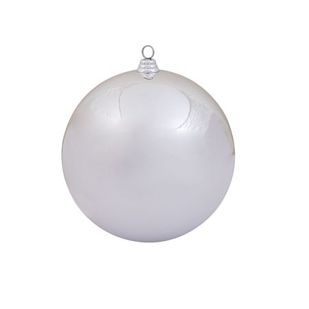 XL Διακοσμητική χριστουγεννιάτικη πλαστική μπάλα Ασημί γυαλιστερή 20cm