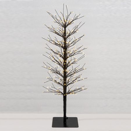 Φωτιζόμενο δέντρο 320LED (32flash) IP44 Μαύρο/Θερμό Λευκό LED 90cm 