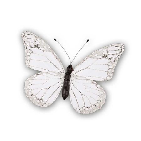 Διακοσμητική πεταλούδα PVC Λευκό, 50x35 cm