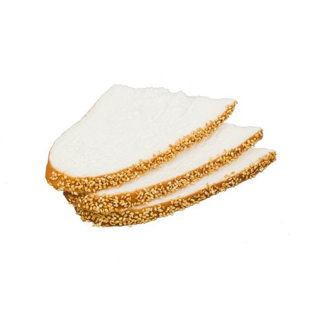 Σετ 3τμχ Διακοσμητικές φέτες Λευκό ψωμί - απομίμηση 15x9cm