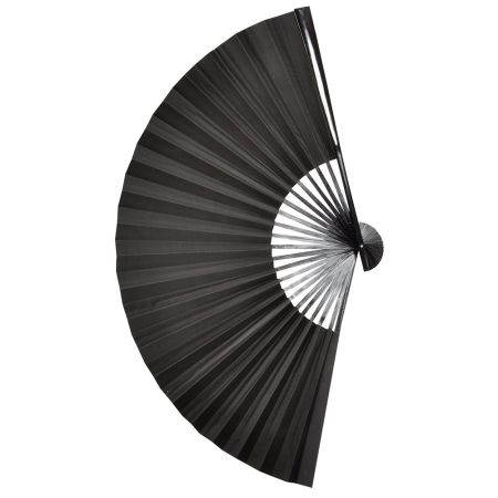 Διακοσμητική υφασμάτινη βεντάλια Μαύρη 60cm 