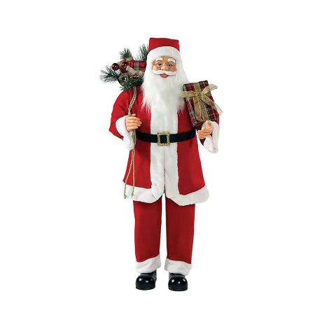 Classic Santa Claus figure holding presents, Red 90cm