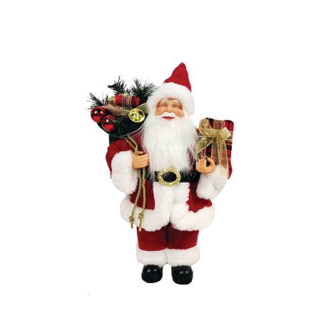 Κλασική φιγούρα - Άγιος Βασίλης με δώρα Κόκκινος 40cm