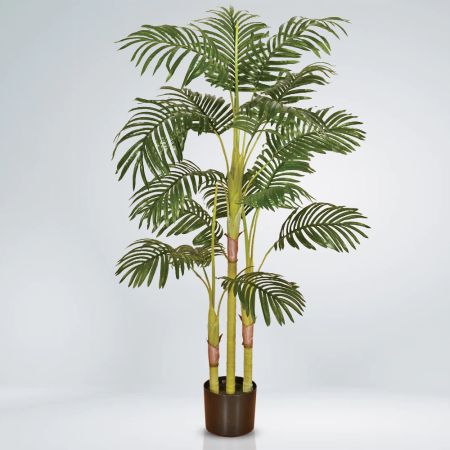 Real Touch Τεχνητό φυτό Κέντια με κορμό μπαμπού σε γλάστρα Πράσινο 122cm
