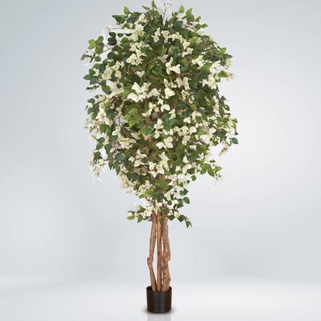 Τεχνητό φυτό Βουκαμβίλια με Λευκά άνθη σε γλάστρα 180cm