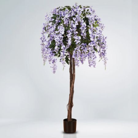 Artificial Wisteria tree with Lilac blossoms in a pot 165cm