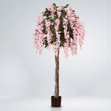 Τεχνητό δέντρο Γλυκίνη με Ροζ άνθη σε γλάστρα 165cm