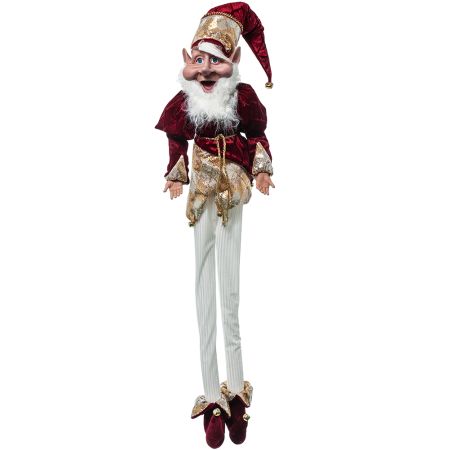 Χριστουγεννιάτικο ξωτικό - αρλεκίνος Μπορντό 120cm