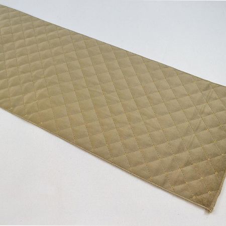 Christmas velvet quilted Runner with sequins Beige 24cmx1.40m