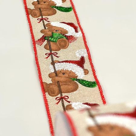 Χριστουγεννιάτικη κορδέλα με τύπωμα Αρκουδάκια 5.5cmx9m