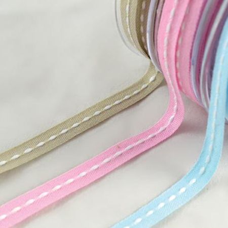 Cotton ribbon with white  1cmx18.2m