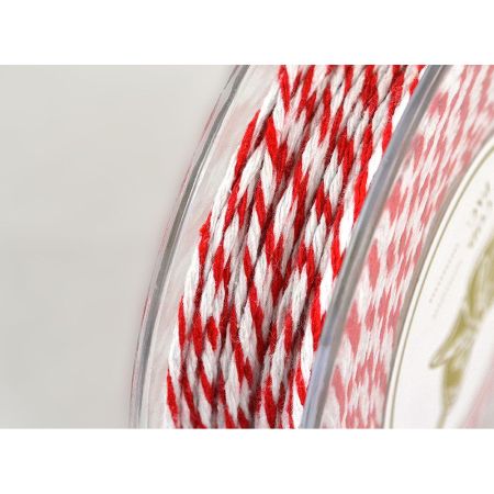 Διακοσμητικό κορδόνι Λευκό-Κόκκινο 2mmx50m
