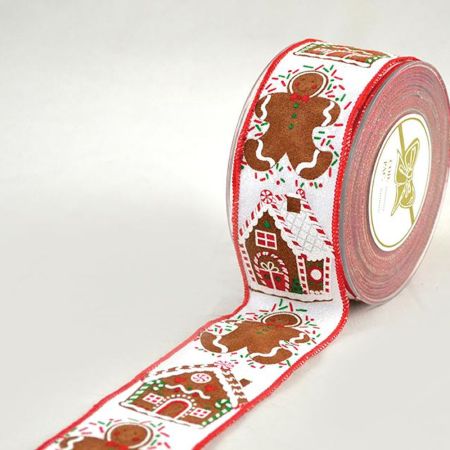 Christmas ribbon with Gingerbread Boy-House 5.5cmx9m