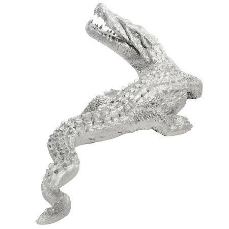 XL Decorative crocodile Silver 180x80cm