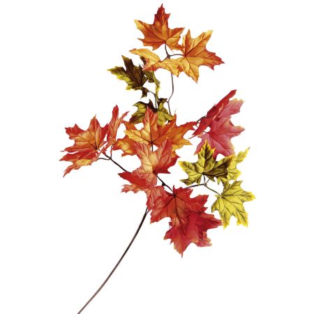 Διακοσμητικό Φθινοπωρινό κλαδί Σφένδαμου Πράσινο- Κόκκινο 80cm