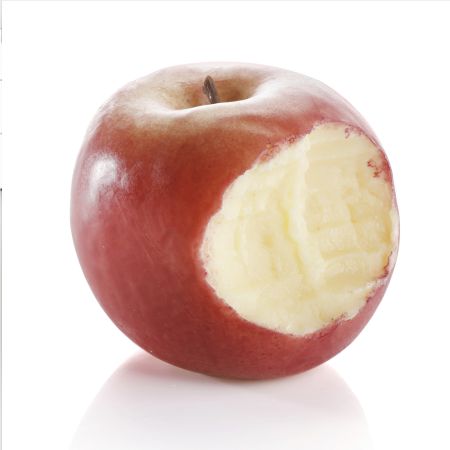 Διακοσμητικό Μήλο δαγκωμένο- απομίμηση Κόκκινο 7,5cm