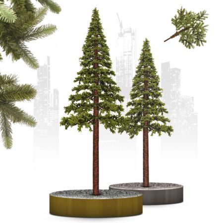 XL Χριστουγεννιάτικο δέντρο Pine Tree με ψηλό κορμό και στρογγυλή βάση από 5,80m - 15,80m